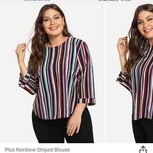 Rainbow striped blouse